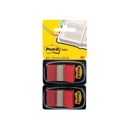 Post-it Index Standaard Duopack 254 x 432 mm rood (pak 2 stuks)