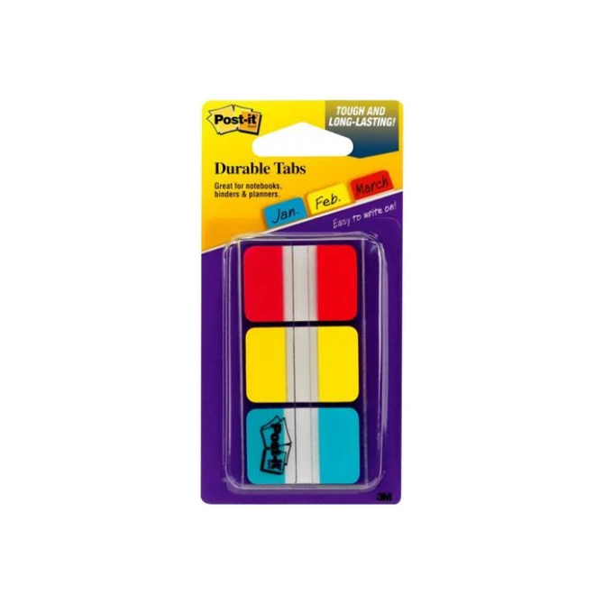 Post-it Index Strong Standaard 254 x 38 mm rood geel en blauw (pak 66 stuks)