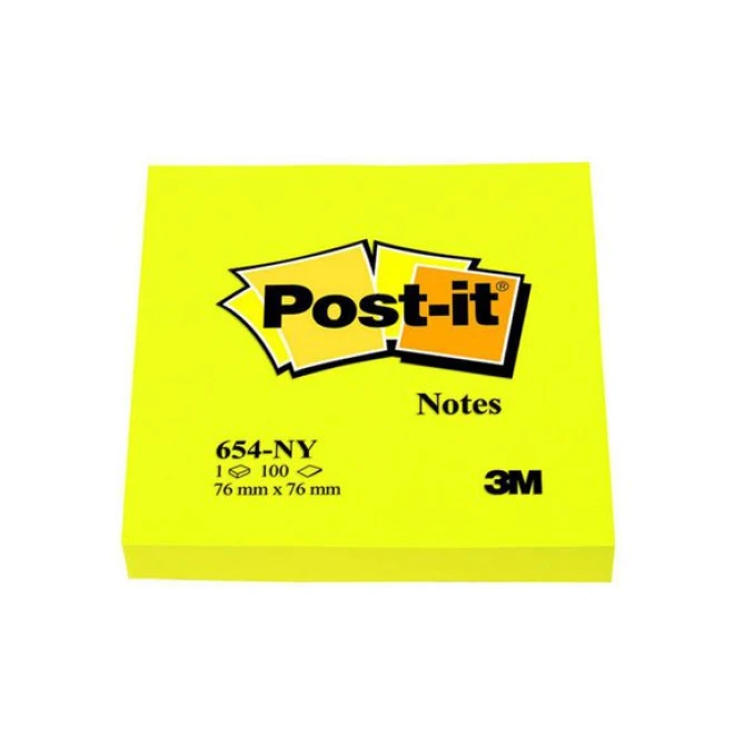 Post-it Notes 76 x 76 mm Neon geel (pak 6 x 100 vel) Post-it Notes 76 x 76 mm Neon geel (pak 6 x 100 vel)