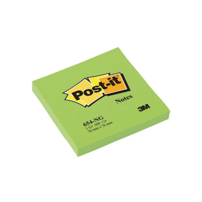 Post-it Notes 76 x 76 mm Neon groen (pak 6 x 100 vel) Post-it Notes 76 x 76 mm Neon groen (pak 6 x 100 vel)
