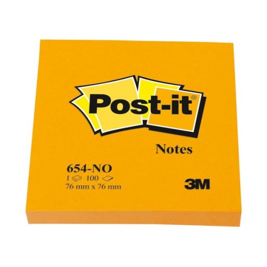 Post-it Notes 76 x 76 mm Neon oranje (pak 6 x 100 vel)
