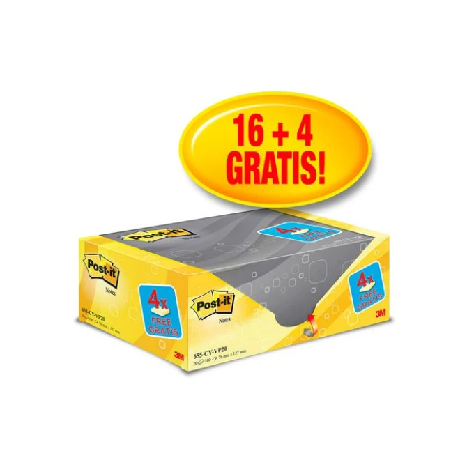 Post-it Notes Canary Yellow™ Voordeelpak 76 x 127 mm Geel (pak 20 blokken) Post-it Notes Canary Yellow™ Voordeelpak 76 x 127 mm Geel (pak 20 blokken)