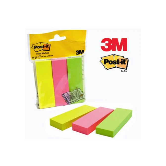 Post-it Notes Markeerstroken 3 kleuren 25 x 76 mm (pak 3 blokken) Post-it Notes Markeerstroken 3 kleuren 25 x 76 mm (pak 3 blokken)