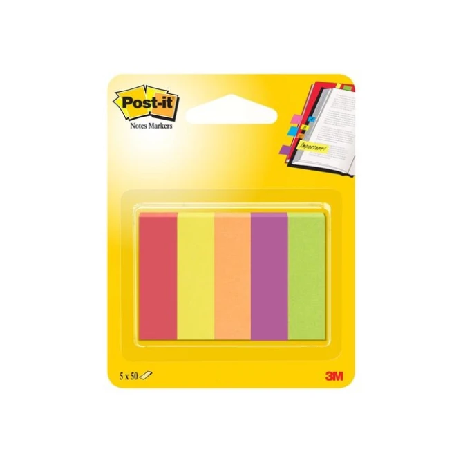 Post-it Notes Markeerstroken 5 kleuren 127 x 444 mm (pak 5 blokken)