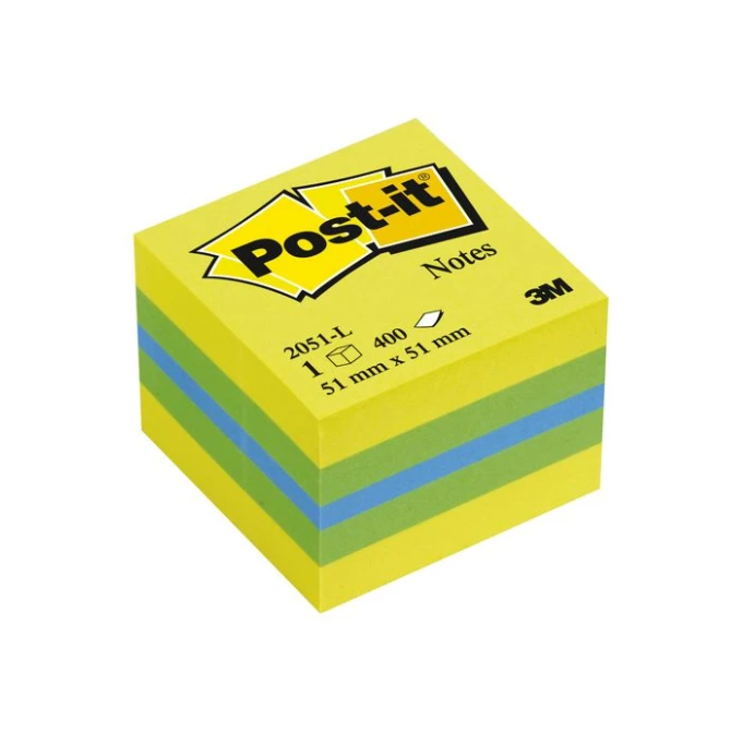 Post-it Notes Mini Kubus 51 x 51 mm Limoen (blok 400 vel) Post-it Notes Mini Kubus 51 x 51 mm Limoen (blok 400 vel)