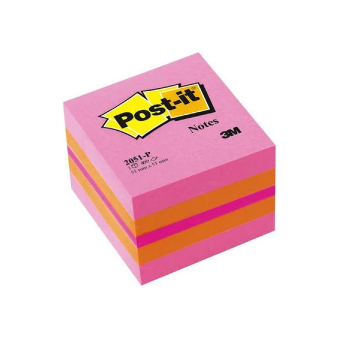 Post-it Notes Mini Kubus 51 x 51 mm Roze (blok 400 vel) Post-it Notes Mini Kubus 51 x 51 mm Roze (blok 400 vel)