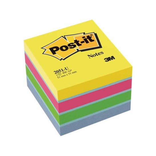 Post-it Notes Mini Kubus 51 x 51 mm Ultra kleuren