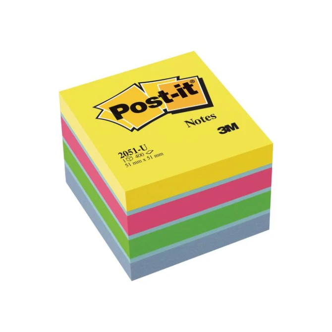 Post-it Notes Mini Kubus 51 x 51 mm Ultra kleuren