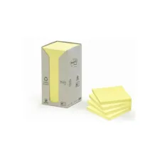 Post-it Recycled Notes Canary Yellow™ 76 x 76 mm Geel (pak 16 blokken)