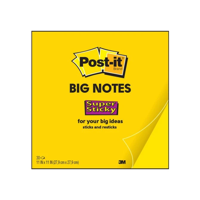 Post-it Super Sticky Big Notes voor Meeting 279 x 279 mm Geel (blok 30 vel)