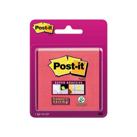 Post-it Super Sticky Notes 76 x 76 mm Poppy roze