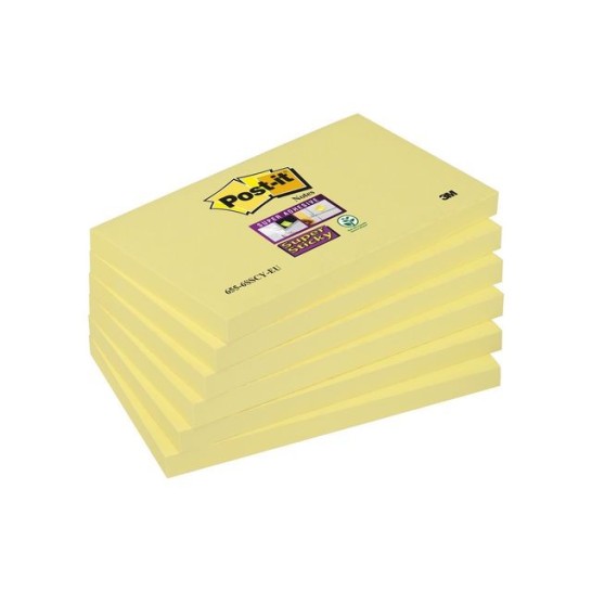 Post-it Super Sticky Notes Canary Yellow™ 76 x 127 mm Geel (pak 6 x 90 vel)