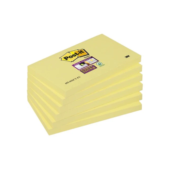 Post-it Super Sticky Notes Canary Yellow™ 76 x 127 mm Geel (pak 6 x 90 vel)