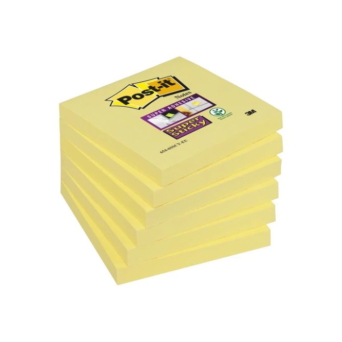 Post-it Super Sticky Notes Canary Yellow™ 76 x 76 mm Geel (pak 6 x 90 vel) Post-it Super Sticky Notes Canary Yellow™ 76 x 76 mm Geel (pak 6 x 90 vel)