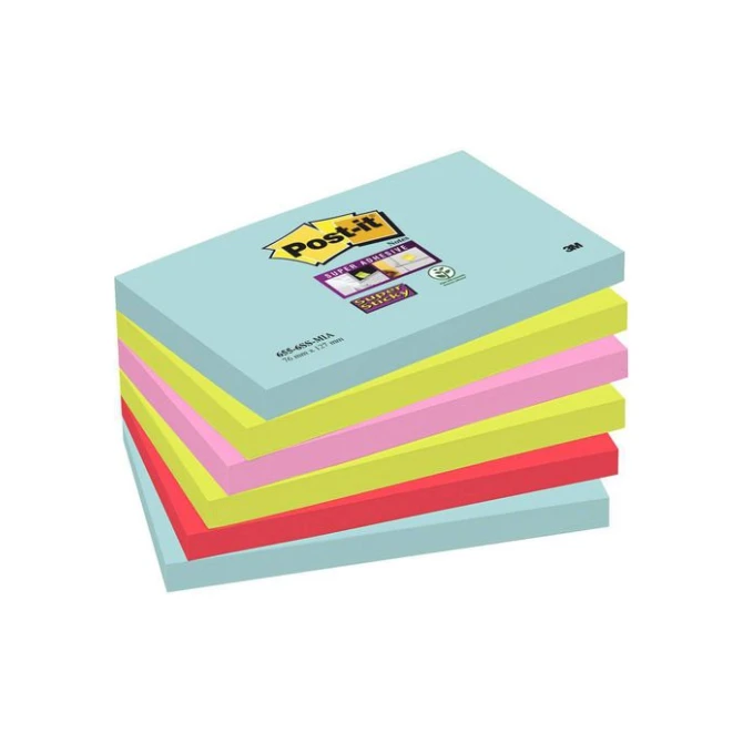 Post-it Super Sticky Notes Miami kleuren 76 x 127 mm (pak 6 stuks)
