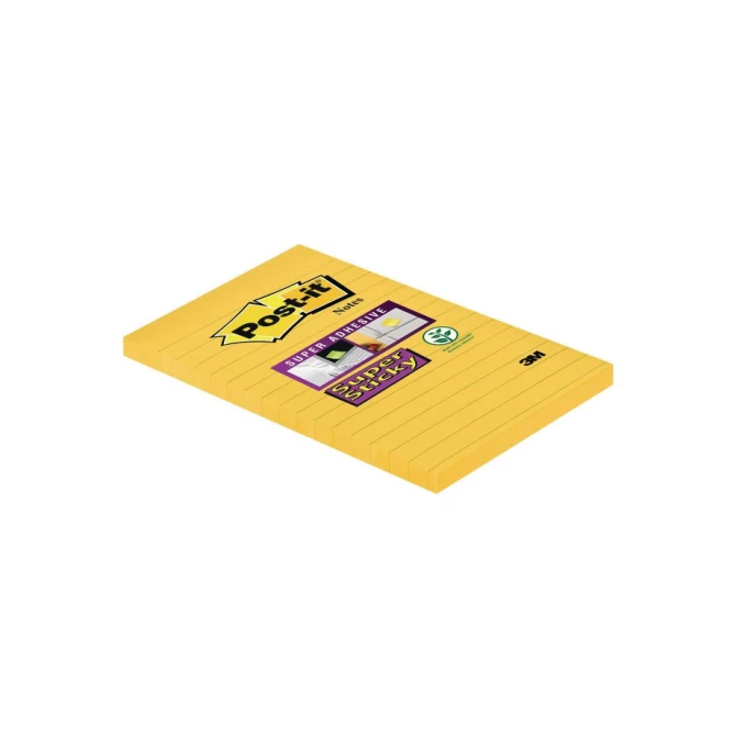 Post-it Super Sticky Notes Ultra Geel XXL Gelinieerd 101 x 152 mm (pak 6 x 90 vel)