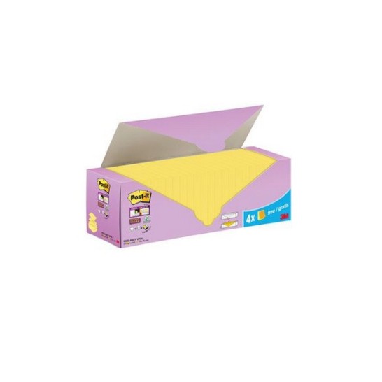 Post-it® Super Sticky Z-Notes Voordeelpak 76 x 76 mm kanariegeel (pak 24 stuks)