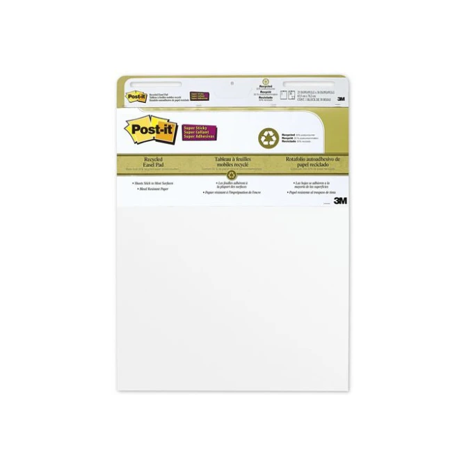 Post-it Super Sticky Zelfklevende Flipchart Gerecycled 635 x 775 mm Wit (pak 2 blokken) Post-it Super Sticky Zelfklevende Flipchart Gerecycled 635 x 775 mm Wit (pak 2 blokken)