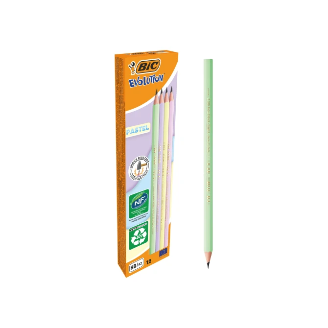 BiC Ecolutions Potlood HB Pastel Assorti (1 pak x 12 potloden) BiC Ecolutions Potlood HB Pastel Assorti (1 pak x 12 potloden)
