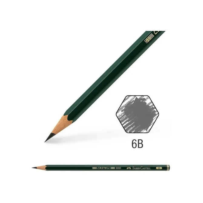 Faber Castell Potlood Faber-Castell 9000 6B/pk12