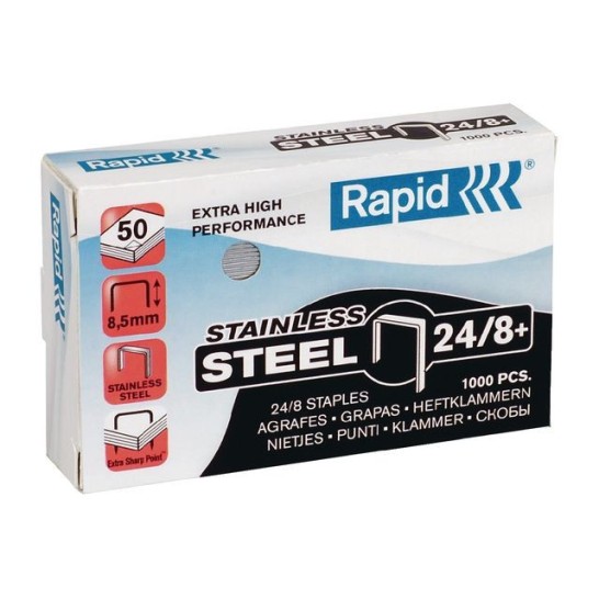 RAPID Super Strong Nietjes 24/8 Roestvrij staal (pak 1000 stuks)
