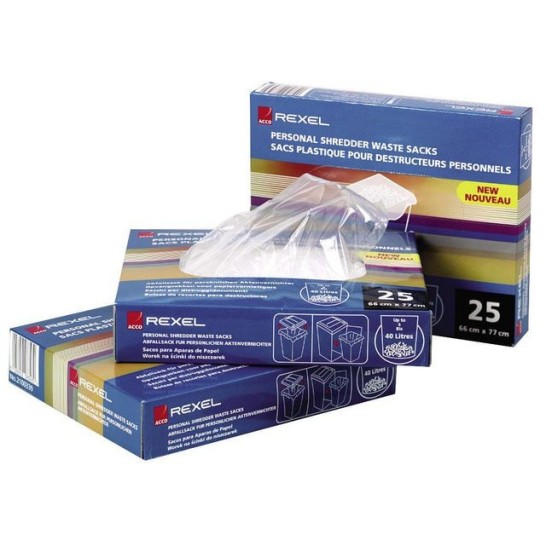 REXEL Opvangzakken voor papiervernietigers geschikt voor 1350/3250/3500 (pak 100 stuks)