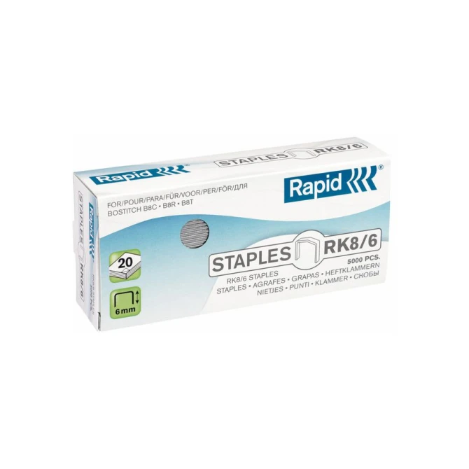 RAPID Nietjes RK8/6 oa geschikt voor B8C B8R en B8T (pak 5000 stuks) RAPID Nietjes RK8/6 oa geschikt voor B8C B8R en B8T (pak 5000 stuks)