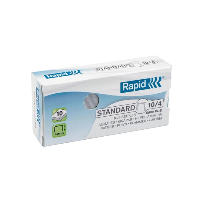 RAPID Standaard Nietjes 10/4 Gegalvaniseerd staal (doos 5000 stuks)