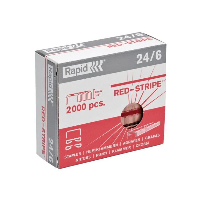 RAPID Nietjes 24/6 Red Stripe Verkoperd (pak 2000 stuks) RAPID Nietjes 24/6 Red Stripe Verkoperd (pak 2000 stuks)