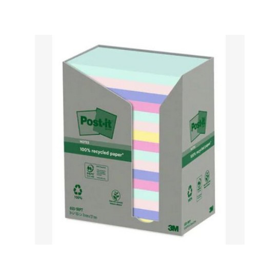 Recycled POST-IT Notes Pastelkleuren 76 x 127 mm