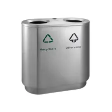 Recycling bin 2x41L mat RVS Recycling bin 2x41L mat RVS