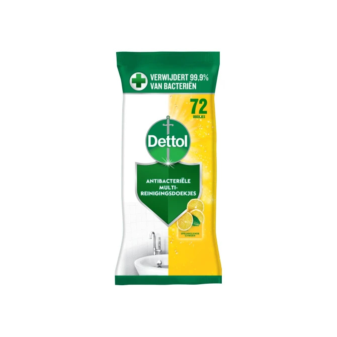 Dettol Reinigingsdoekjes desinfecterend citroen (pak 72 stuks) Dettol Reinigingsdoekjes desinfecterend citroen (pak 72 stuks)