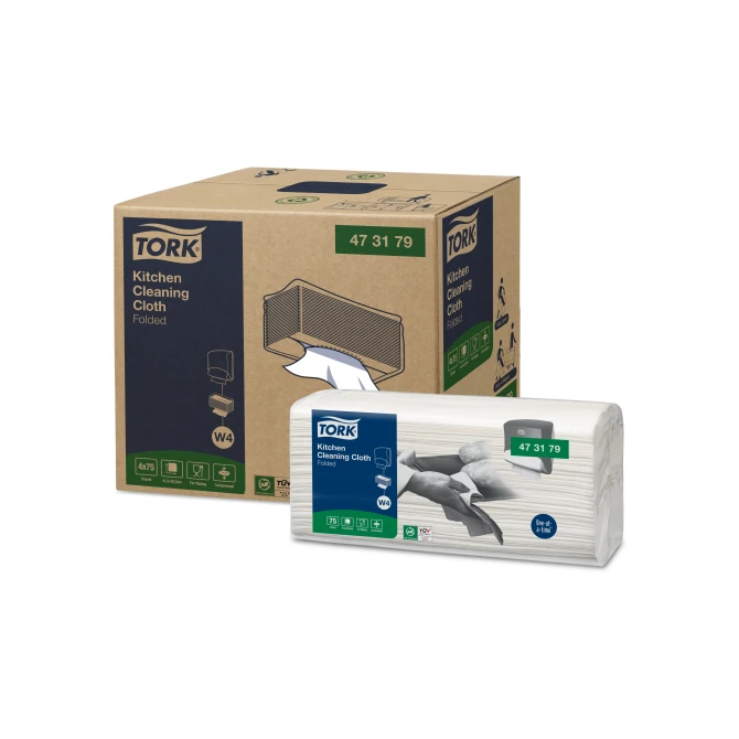 TORK 473179 Reinigingsdoek keuken W4 1-laags wit (4x75vel)