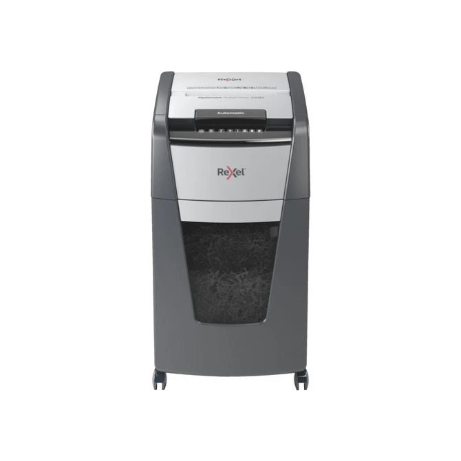 REXEL Optimum Auto+ 225M Automatische Papiervernietiger P5 Micro-Cut Snippers 60L 225 Vellen Zwart