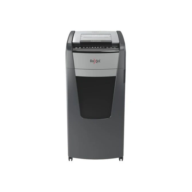 REXEL Optimum Auto+ 750M Automatische Papiervernietiger P5 Micro-Cut Snippers 140L 750 Vellen Zwart REXEL Optimum Auto+ 750M Automatische Papiervernietiger P5 Micro-Cut Snippers 140L 750 Vellen Zwart