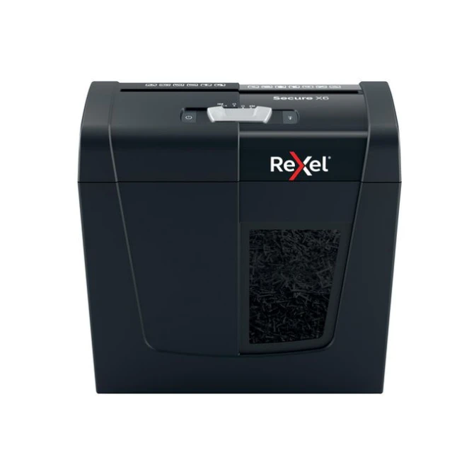 REXEL Secure X6 Papiervernietiger P4 Cross-Cut Snippers 10L 6 Vellen Zwart