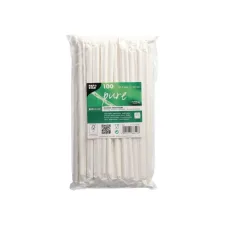 PAPSTAR Drinkrietjes. papier ''pure'' Ø 6 mm · 20 cm wit per stuk verpakt (doos 10 x 100 stuks)