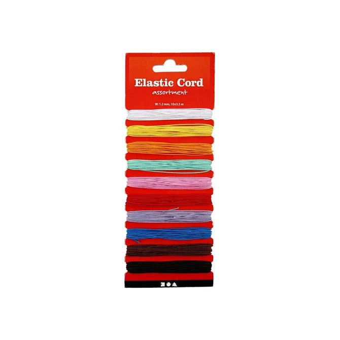 Creotime Rijgdraad elastisch assorti (1 pak x 10 stuks)
