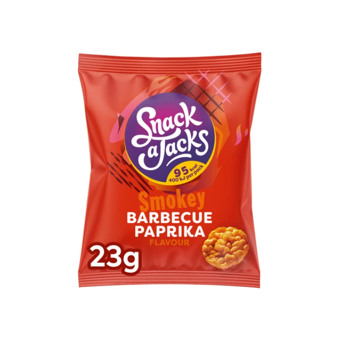 Snack-a-Jacks Snack-a-Jacks Crispies Barbecue Paprika rijstwafels Snack-a-Jacks Snack-a-Jacks Crispies Barbecue Paprika rijstwafels
