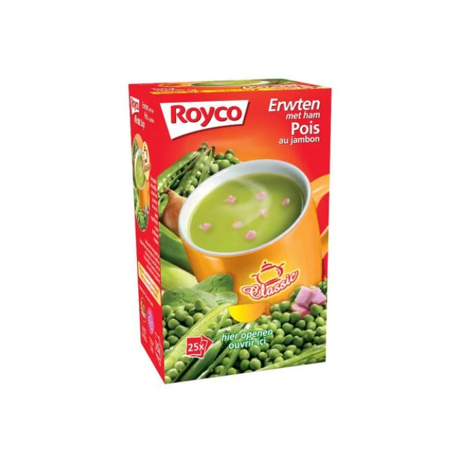 Royco Minute soepen Erwten soep met ham (doos 25 stuks)