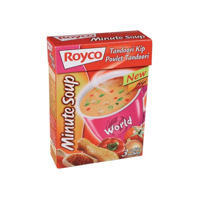 Royco Minute soepen Tandoori kippen soep (doos 20 stuks) Royco Minute soepen Tandoori kippen soep (doos 20 stuks)