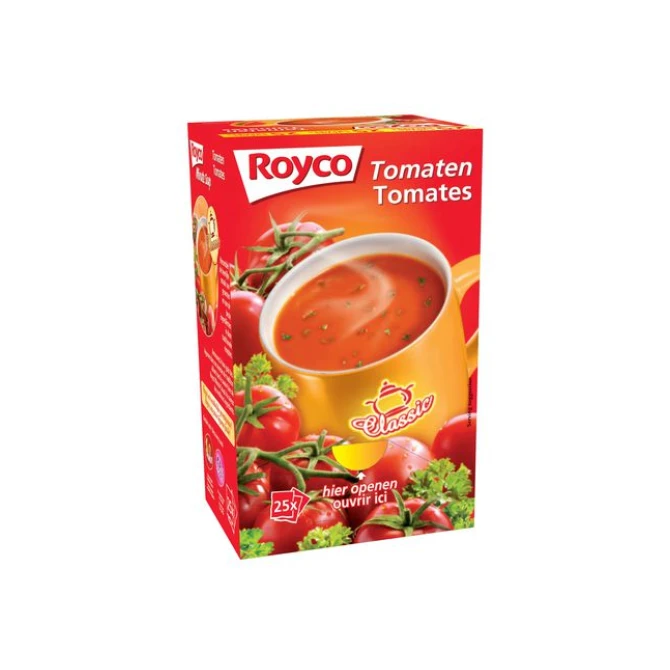 Royco Minute soepen Tomatensoep (doos 25 stuks) Royco Minute soepen Tomatensoep (doos 25 stuks)
