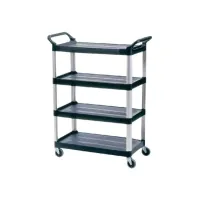 RUBBERMAID Werkwagen 4 Open Niveaus Zwart