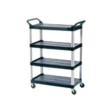 RUBBERMAID Werkwagen 4 Open Niveaus Zwart