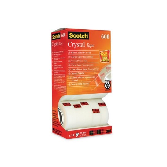 SCOTCH® 600 Crystal Clear Plakband Value Pack 19 mm x 33 m (pak 14 stuks)