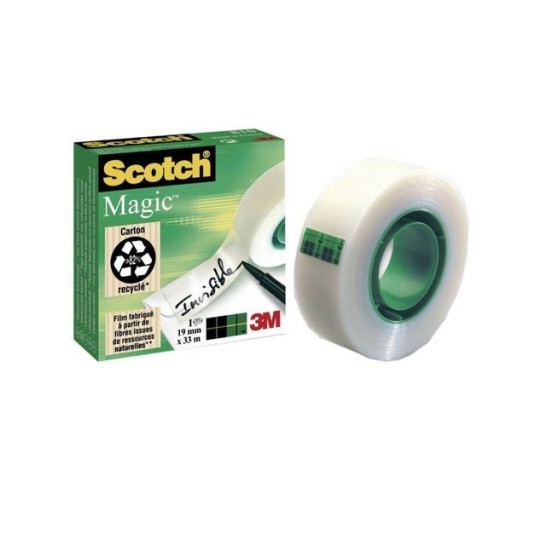 SCOTCH® 810 Magic™ Plakband 12 mm x 33 m asgat 25 mm (rol 33 meter)