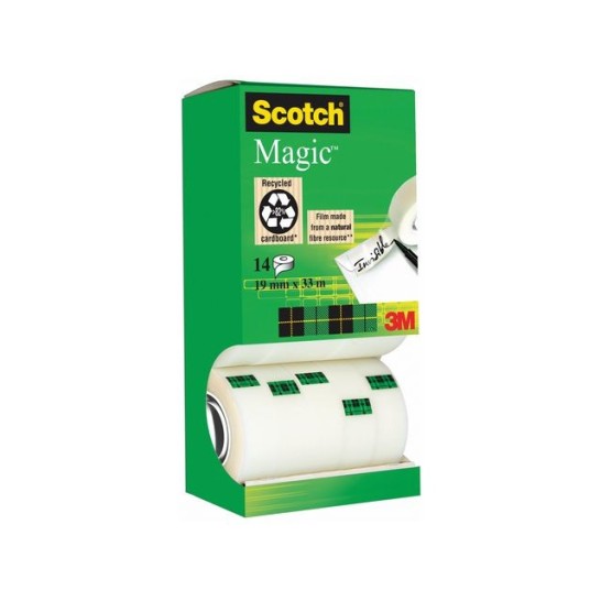 SCOTCH® 810 Magic Plakband Onzichtbaar 19 mm x 33 m Mat Transparant (pak 14 rollen)