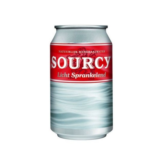 SOURCY® Rood Mineraalwater Licht Sprankelend 0.33 l Blik (pak 24 stuks)