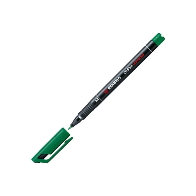 STABILO 843 OHPen Permanente Marker Medium Punt 1 mm Groen (doos 10 stuks)