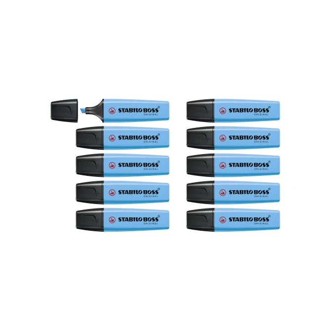 STABILO Boss Original Markeerstift Beitelvormige Punt 2 - 5 mm Blauw (pak 10 stuks) STABILO Boss Original Markeerstift Beitelvormige Punt 2 - 5 mm Blauw (pak 10 stuks)